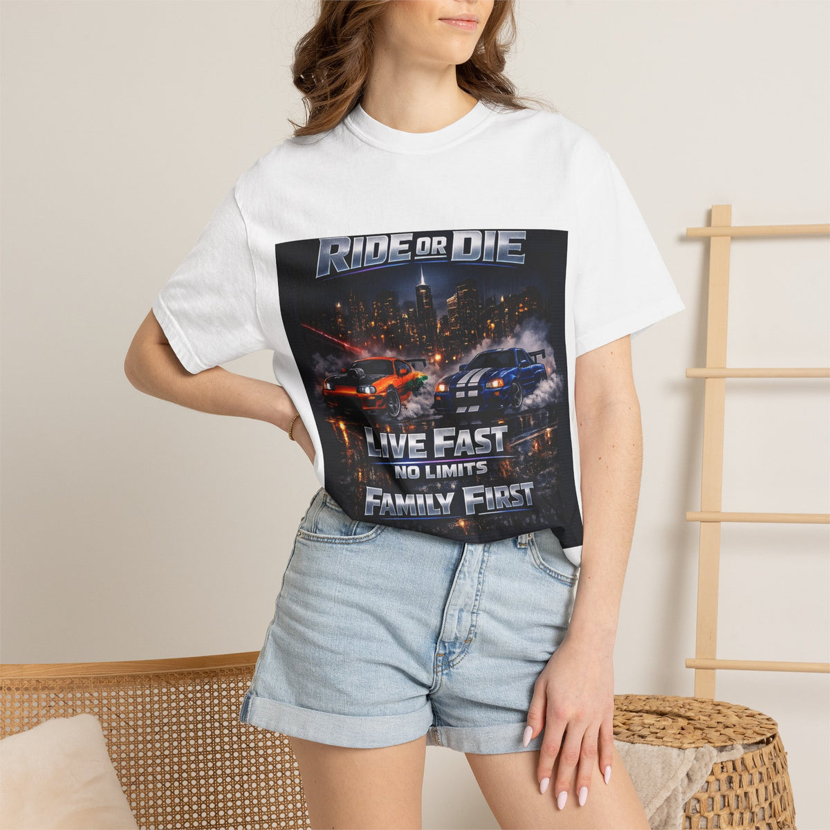 Drift Racing T-Shirt — "Ride or Die / Born to Drift" Street Racing Tee