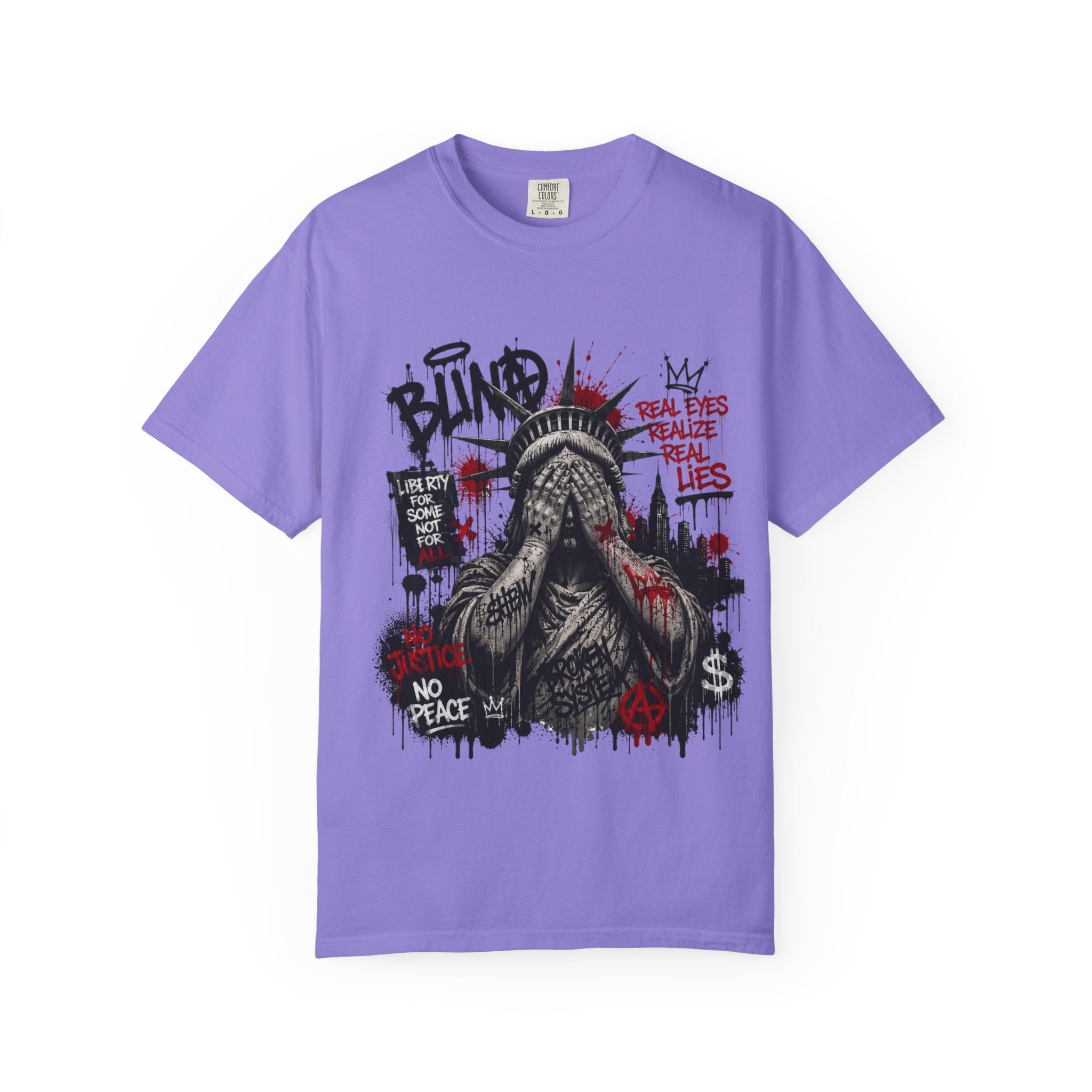 Blind Statue of Liberty Graphic T-Shirt — Urban Protest Art Tee