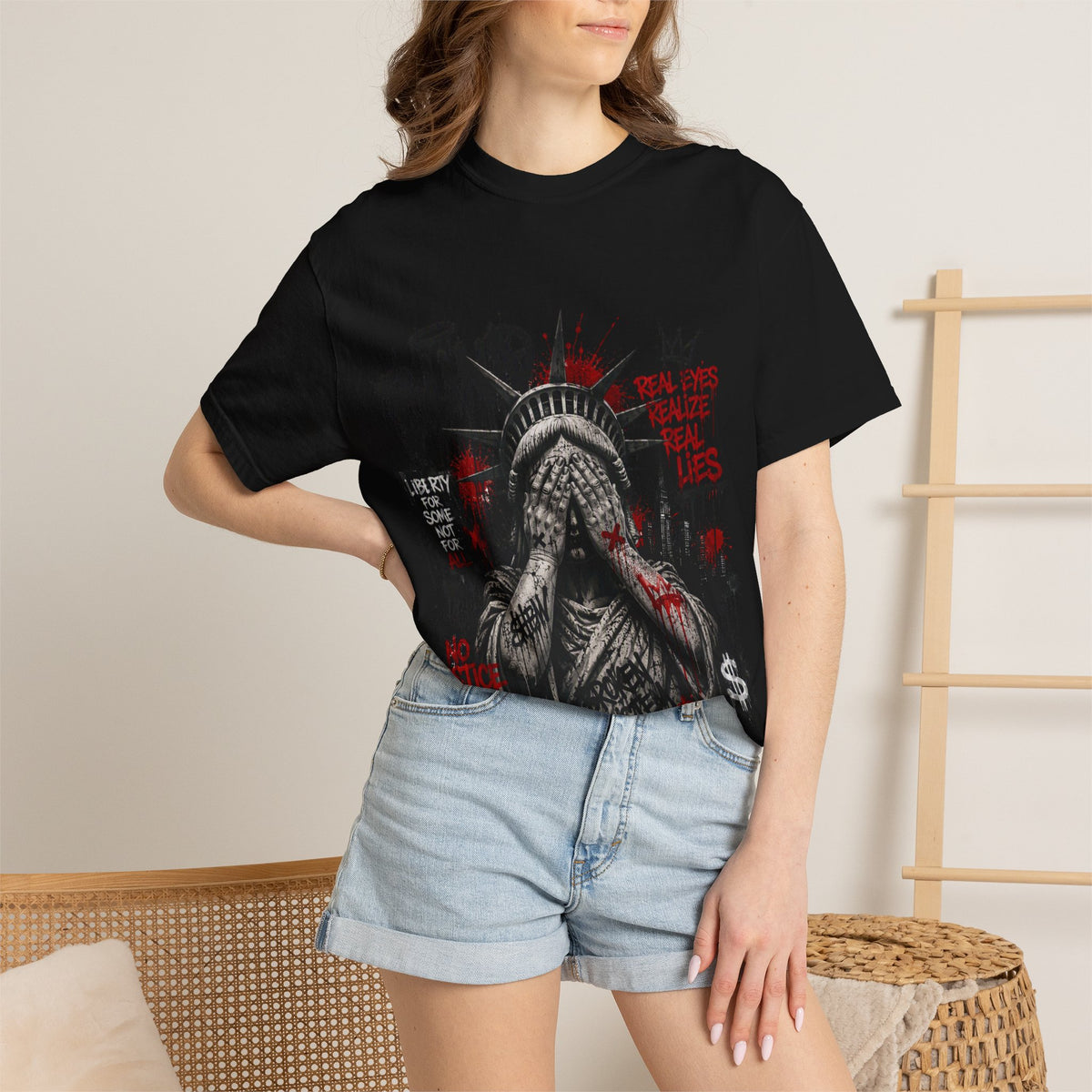 T-Shirt — Graffiti Statue of Liberty 'Blind' Street Art Tee