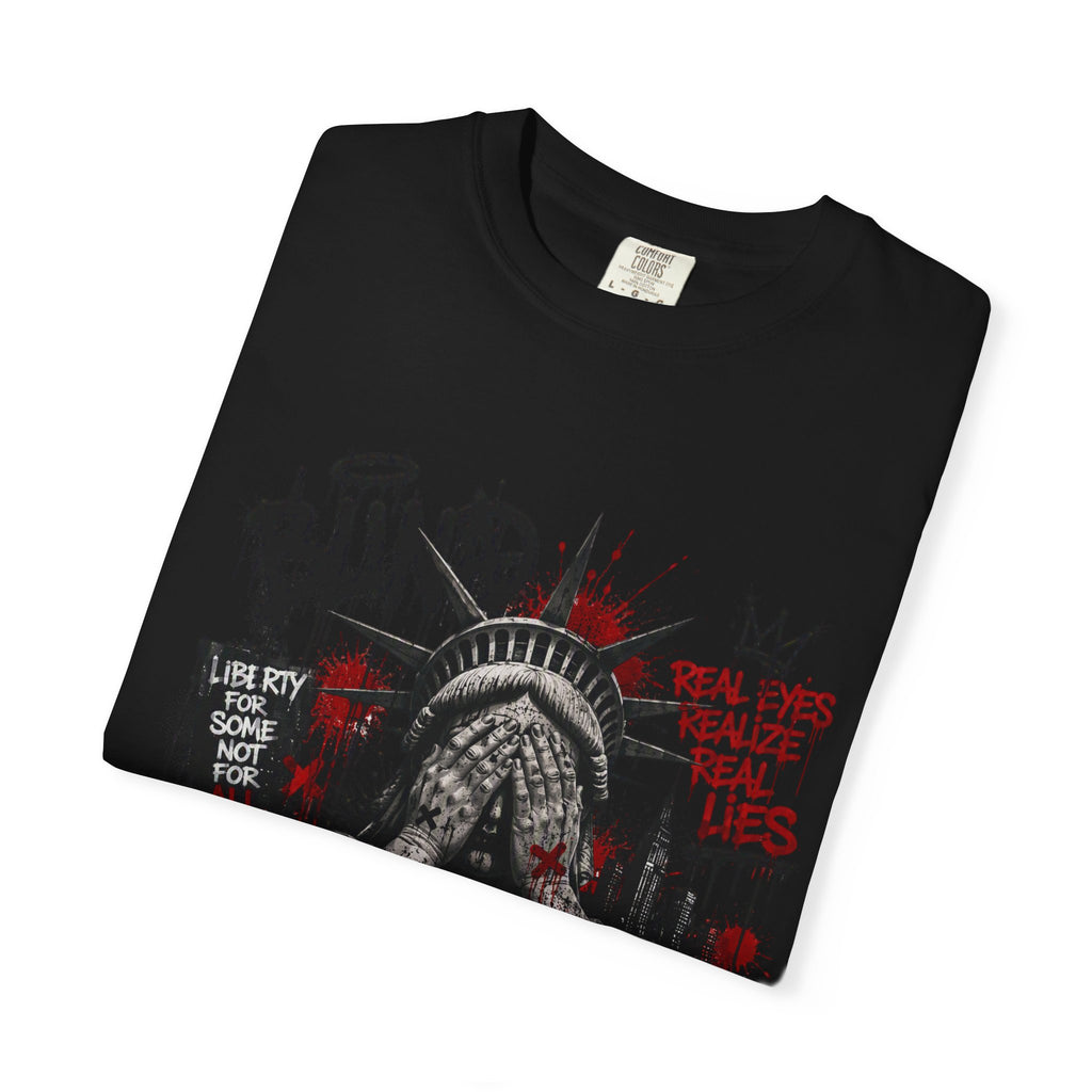 Blind Statue of Liberty Graphic T-Shirt — Urban Protest Art Tee