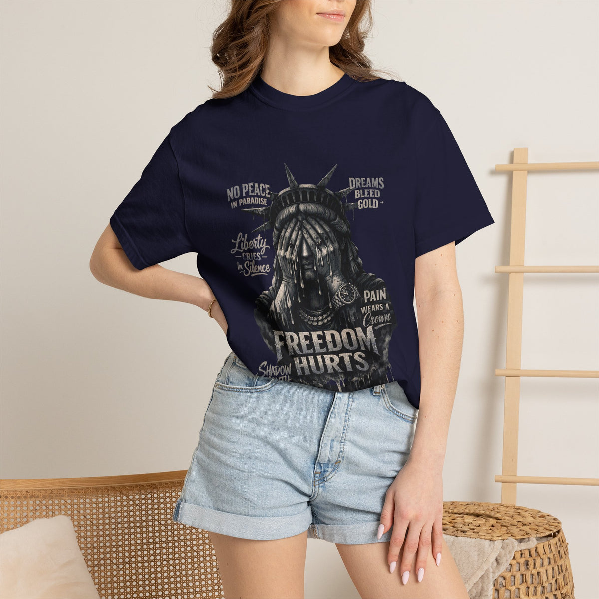 Freedom Hurts T-Shirt — Patriotic Liberty Statue Graphic Tee