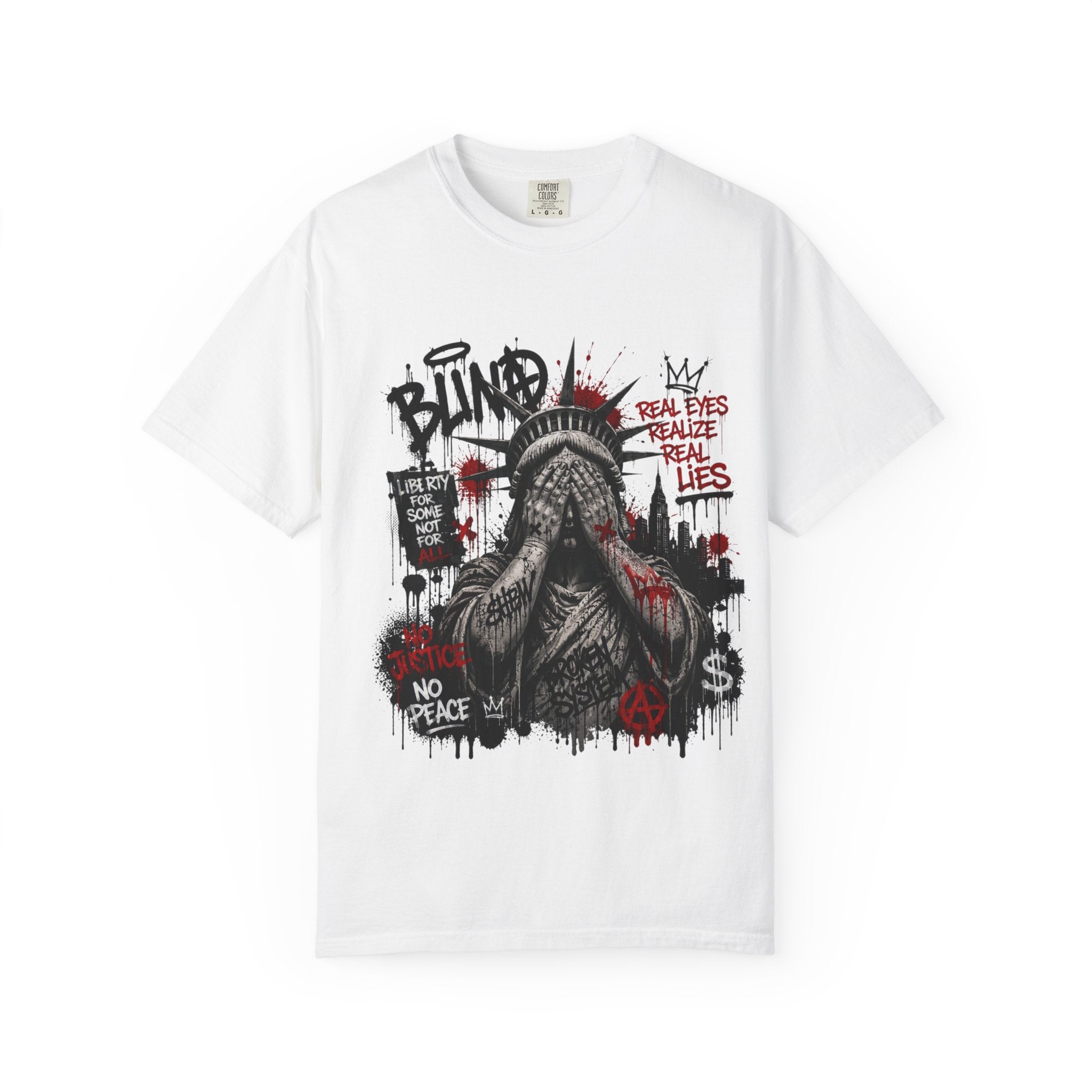 Blind Statue of Liberty Graphic T-Shirt — Urban Protest Art Tee