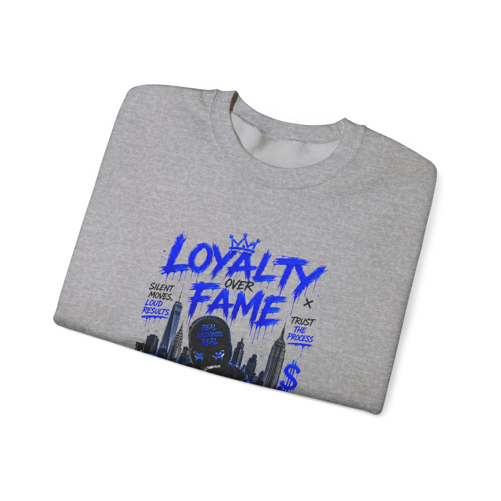 Loyalty Over Fame Crewneck Sweatshirt — 'No Fear, No Limits' Graphic Pullover