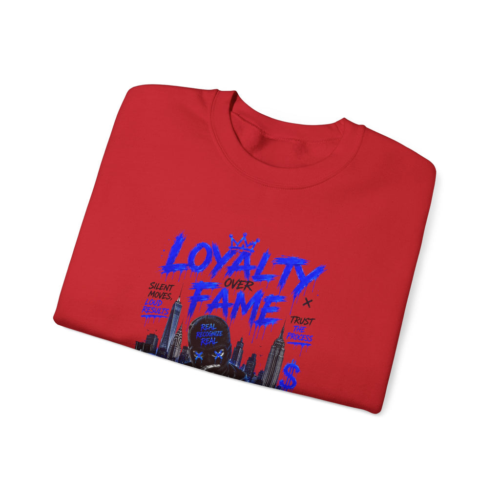 Loyalty Over Fame Crewneck Sweatshirt — 'No Fear, No Limits' Graphic Pullover