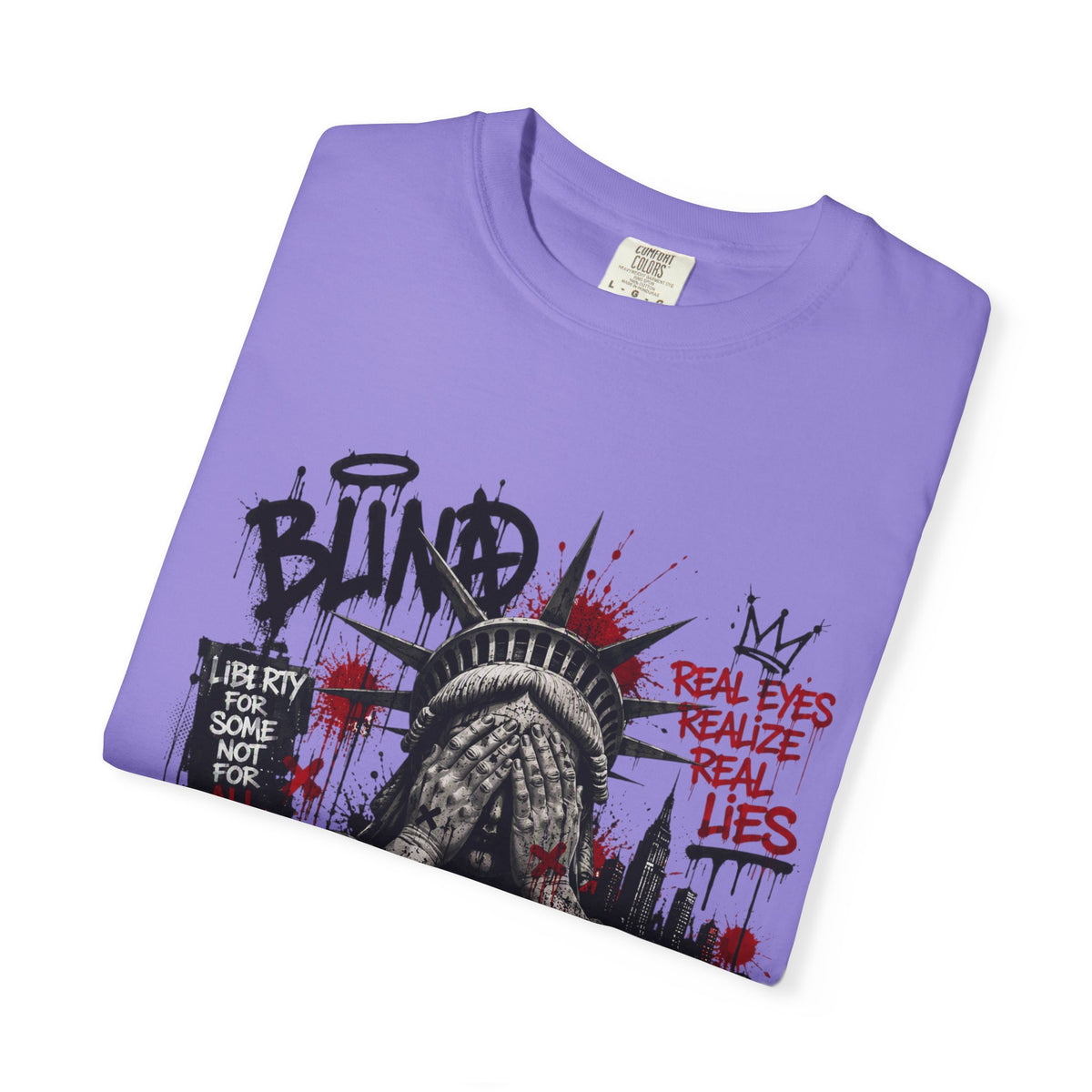 Blind Statue of Liberty Graphic T-Shirt — Urban Protest Art Tee
