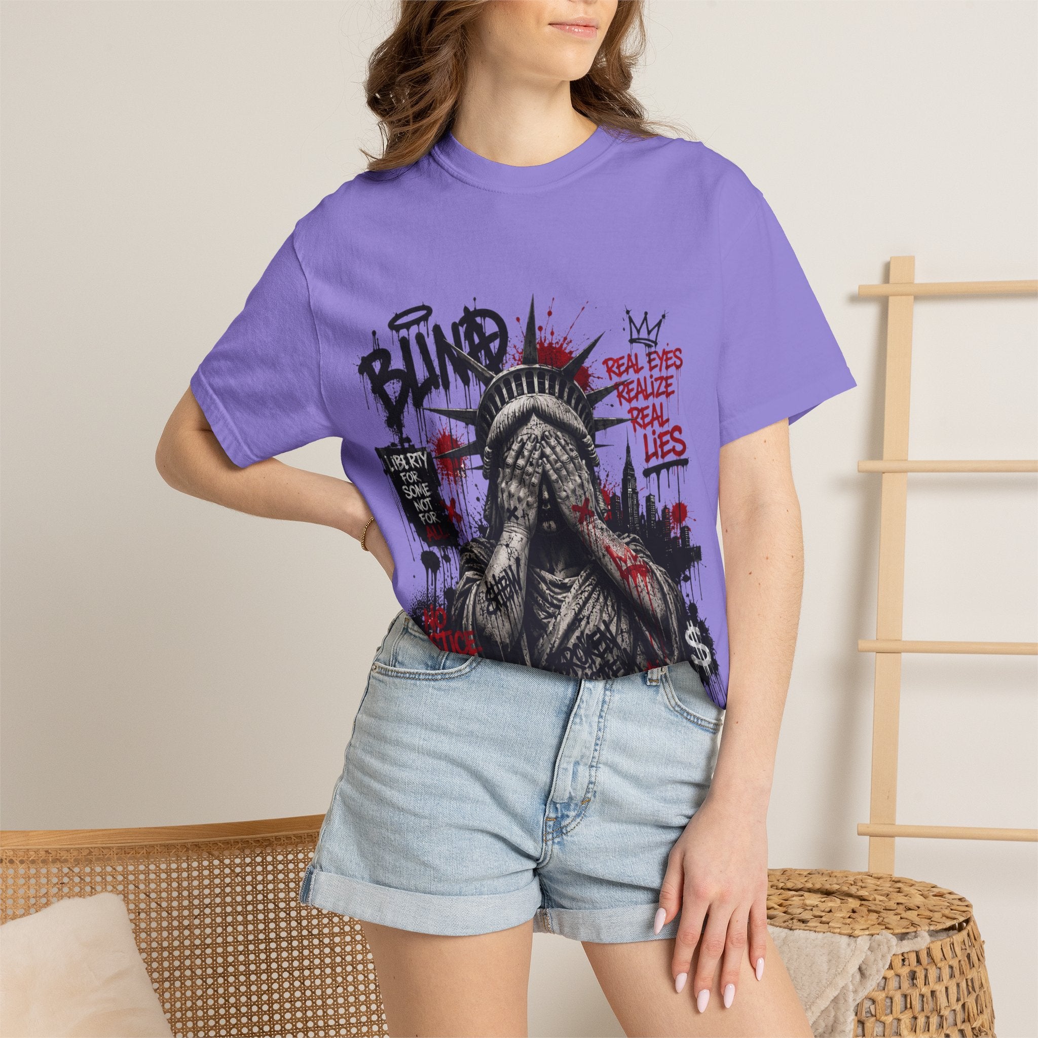 T-Shirt — Graffiti Statue of Liberty 'Blind' Street Art Tee