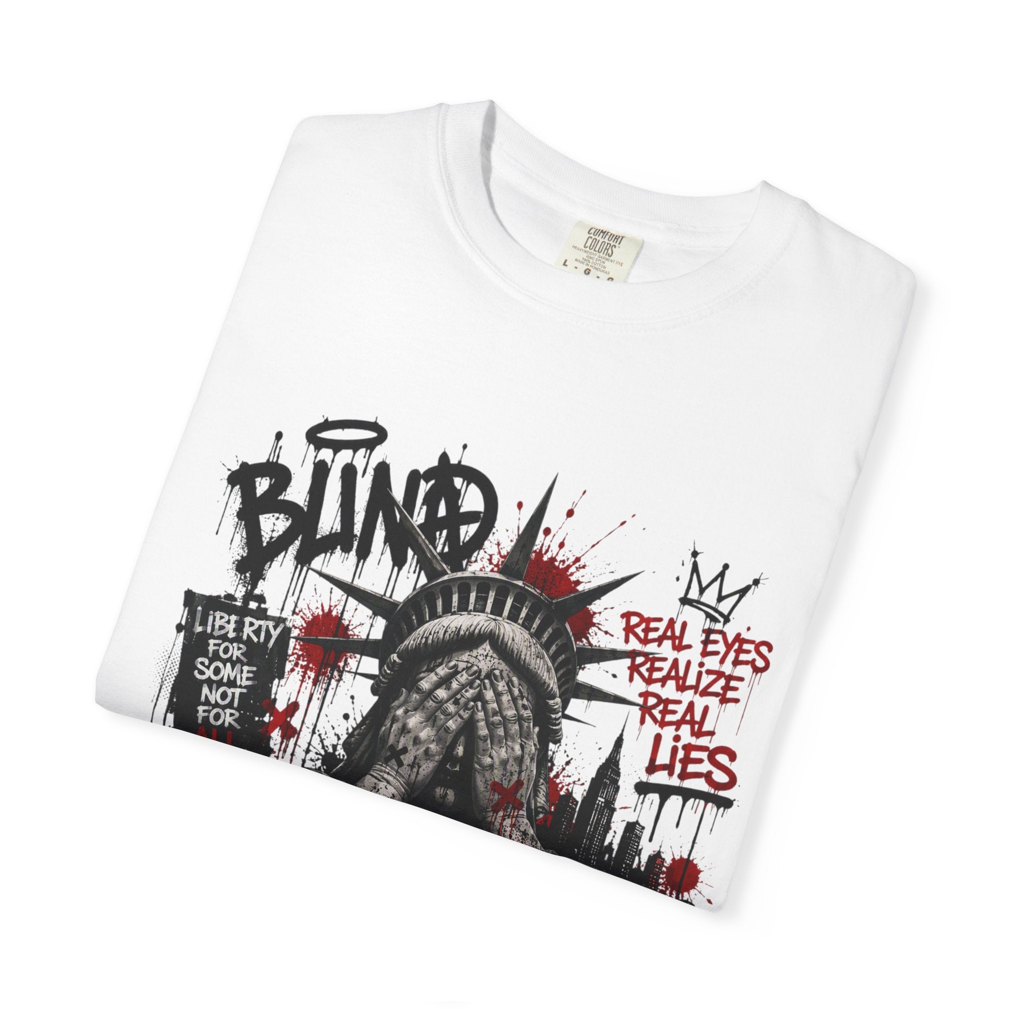 Blind Statue of Liberty Graphic T-Shirt — Urban Protest Art Tee