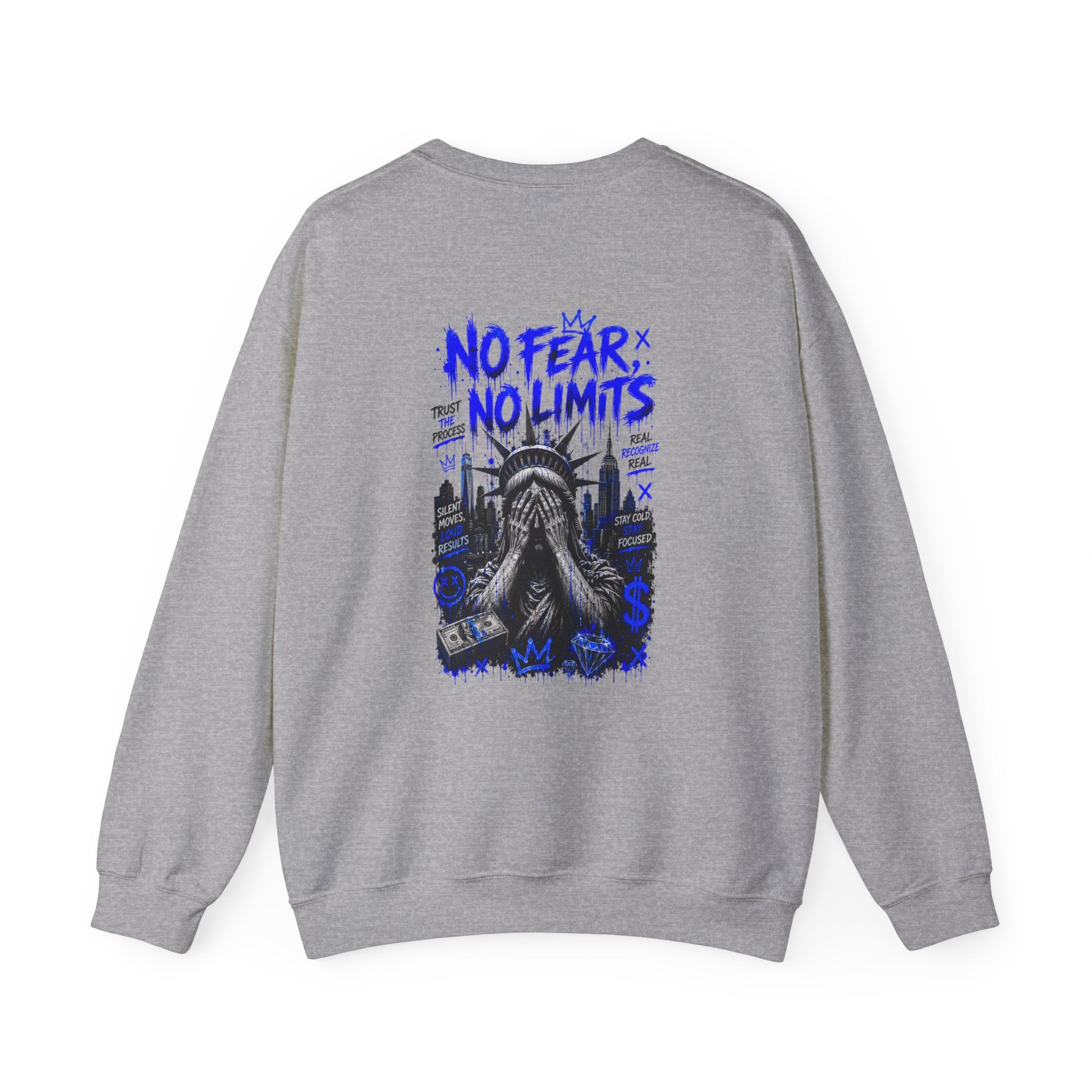 Loyalty Over Fame Crewneck Sweatshirt — 'No Fear, No Limits' Graphic Pullover