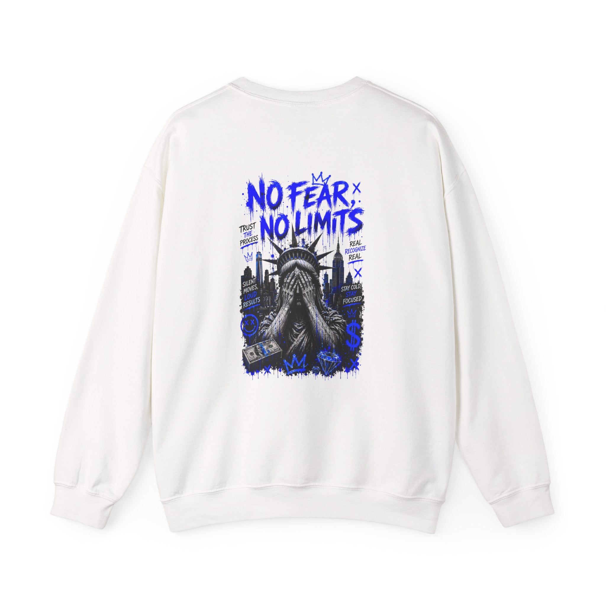 Loyalty Over Fame Crewneck Sweatshirt — 'No Fear, No Limits' Graphic Pullover