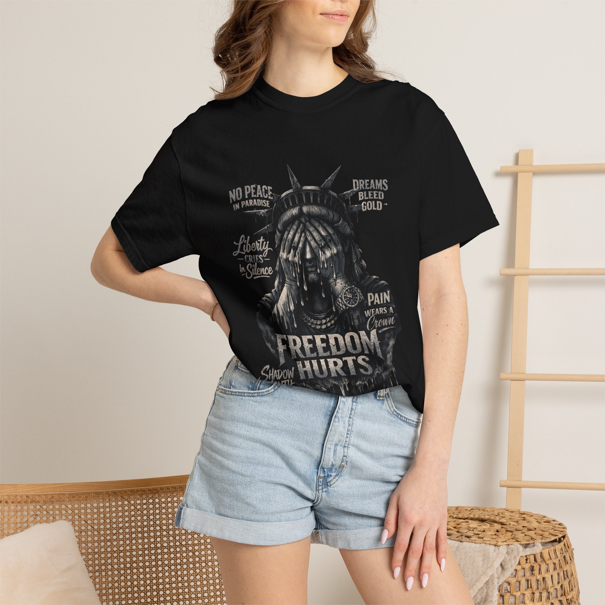 Freedom Hurts T-Shirt — Patriotic Liberty Statue Graphic Tee